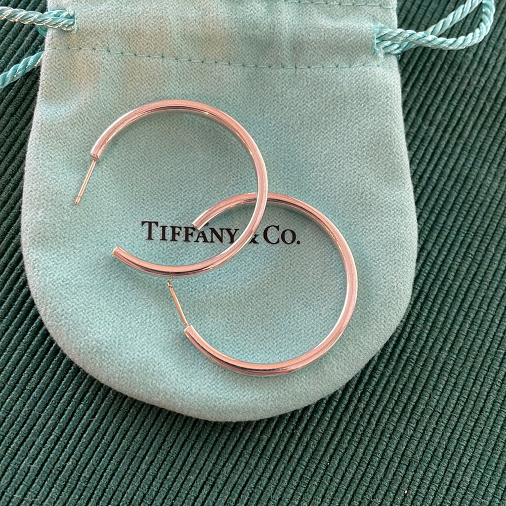 Tiffany silver hoop earrings